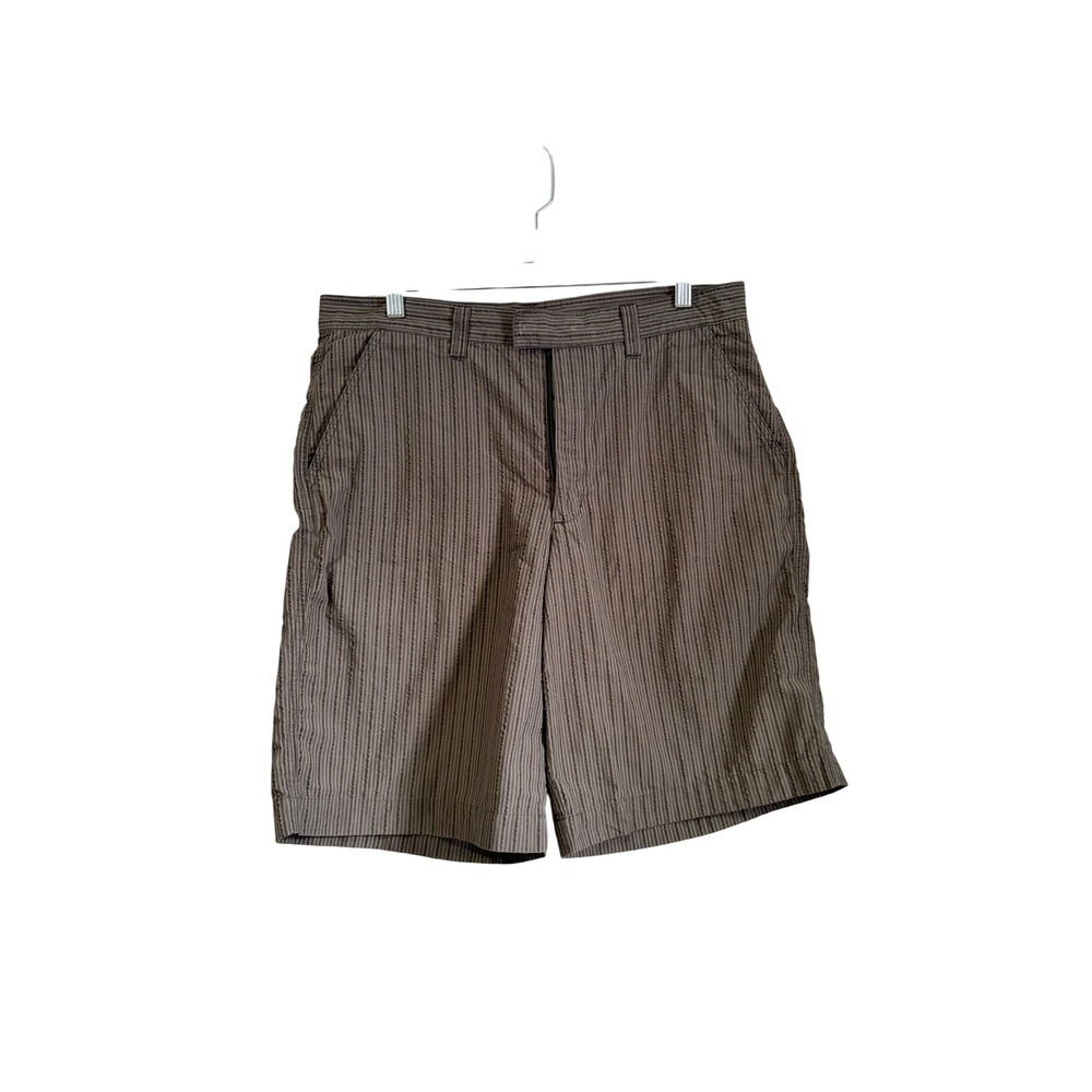 Patagonia‎ Mens Organic Cotton Striped Shorts Gray Size 32 Flat Front Utility